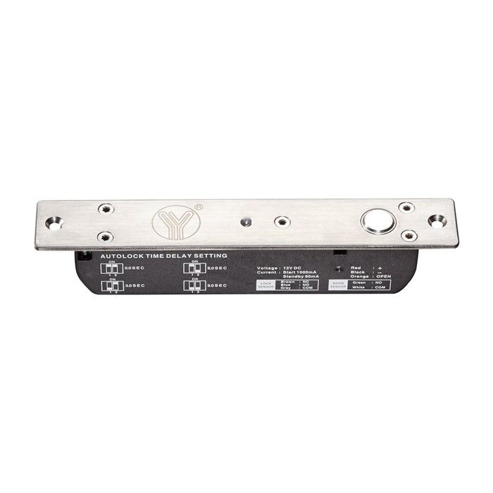 YLI YB700ALED - Cerradura eléctrica de Perno con indicador led, de uso rudo para control de acceso , cuenta retardo de tiempo de 3,6 y 9 segundos con hasta 2000 Kg de fuerza de sujeción