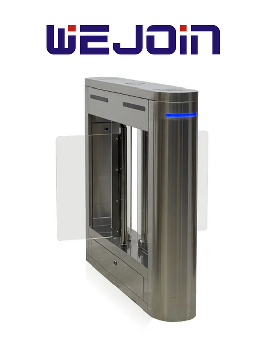 WEJOIN WJTBH101BLD - Barrera Peatonal Central  Abatible Bidireccional con Aletas de Acrílico, pase Bidireccional 3 Millones de Ciclos pase 25-35 Personas por minuto Compatible WJTBH101BLSP
