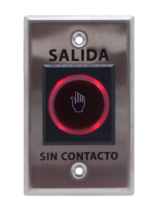 ZKTECO TLEB102 - Botón de Salida sin Contacto, Serie K11, Indicador LED, Acero Inoxidable, 12 VCC, Función NC/NO, Distancia de Detección hasta 10 cm