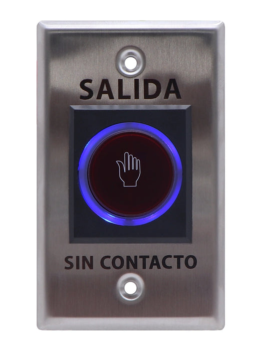 ZKTECO TLEB102 - Botón de Salida sin Contacto, Serie K11, Indicador LED, Acero Inoxidable, 12 VCC, Función NC/NO, Distancia de Detección hasta 10 cm