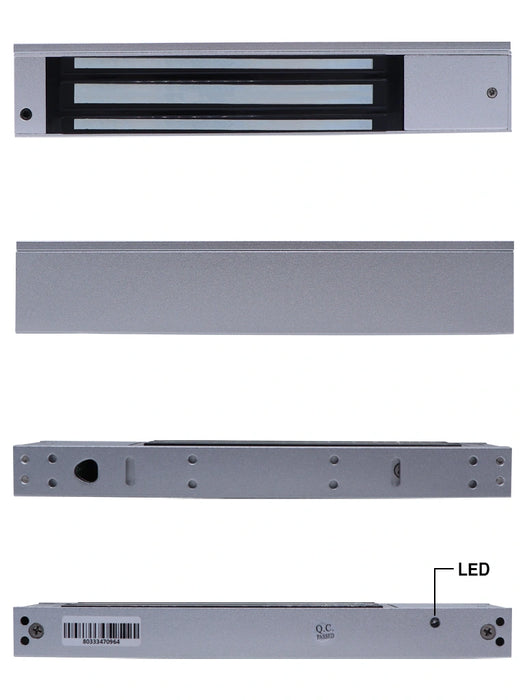 ZKTECO LM200LED - Cerradura Magnética para Uso Interior, Fuerza de Sujeción 200kg, 12/24 VCC, Fail Safe, Compatible con Puertas de Madera, Vidrio y Metálicas