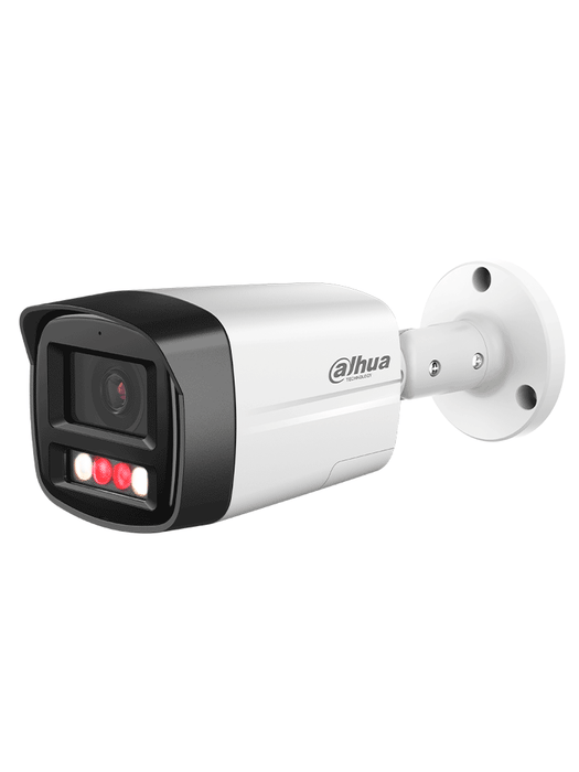 DAHUA IPC-HFW2549TL-S-PV -Cámara IP Bullet de 5 Megapixeles/ Iluminador Dual y Disuasión Activa/ Sirena y Estrobo/ Lente de 2.8 mm/ 111 Grados de Apertura/ WizSense/ 30 Metros de IR y Luz Visible/ WDR Real/PoE/Audio Bidireccional/Ranura MicroSD