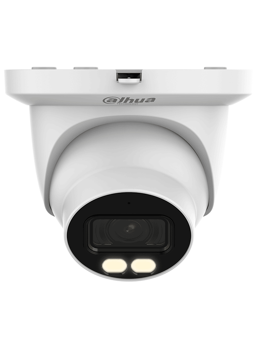 DAHUA DH-IPC-HDW5449TM-SE-LED-0280B - Cámara IP Domo FullColor 4MP, lente de 2.8mm (135°), H.265, Acupick, Wiz Mind, alcance de 30m, micrófono integrado, detección facial, protección perimetral, conteo de personas, ranura Micro SD, ePoE, IP67, SMD 3.0.