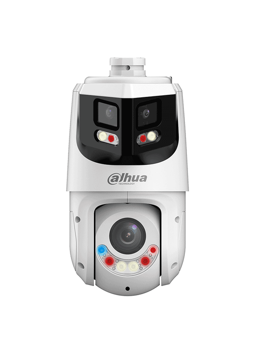 DAHUA SDT4E425-8P-GB-APV1-Cámara IP PTZ 8+4MP,8MP Vista Panorámica+4MP PT, TiOC WizSense, 25X Zoom, IR hasta100m, disuasión activa con Estrobo de Luz Roja y Azul, Altavoz Integrado, protección perimetral, Iluminador dual inteligent, IP66
