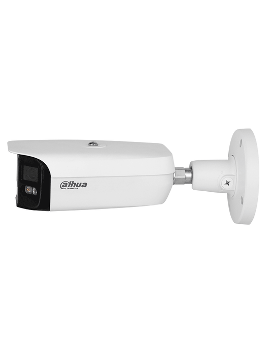 Dahua IPC-PFW5849-A180-E2-ASTE - Cámara IP Bullet 4K con multivisión en color, LED de 40 m y ángulo de 180°. Tecnología H.265, WDR, ROI, y SMD 4.0. Resistente al agua (IP67) con audio y alarma E&S para una vigilancia avanzada y detallada.