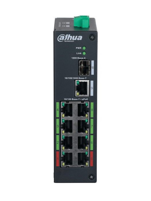 DAHUA DH-LR2110-8ET-120-V2 Switch ePoE 8 Puertos/ Hasta 800 Mts con Cámaras ePoE/ 120 Watts/ Switching 8.8G/ IEEE802.3af/ IEEE802.3at/ Hi-PoE