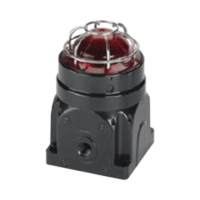 Baliza LED para Ubicaciones Peligrosas / Serie Global G-LED / Ex d Ignífugo / 120-240 VCA / Lente Roja / 8 Patrones de Parpadeo / IP66 / ATEX-IECEx