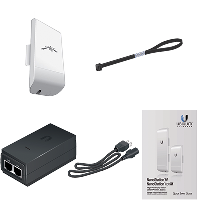UBIQUITI NanoStation M5 NSM5 - Radio (CPE) airMAX M5 de 5 GHz con antena panel integrada de 16 dBi, 27 dBm, 2 puertos Ethernet 10/100 y rendimiento de hasta 150 Mbps. Ideal para PtMP y tecnología MIMO.