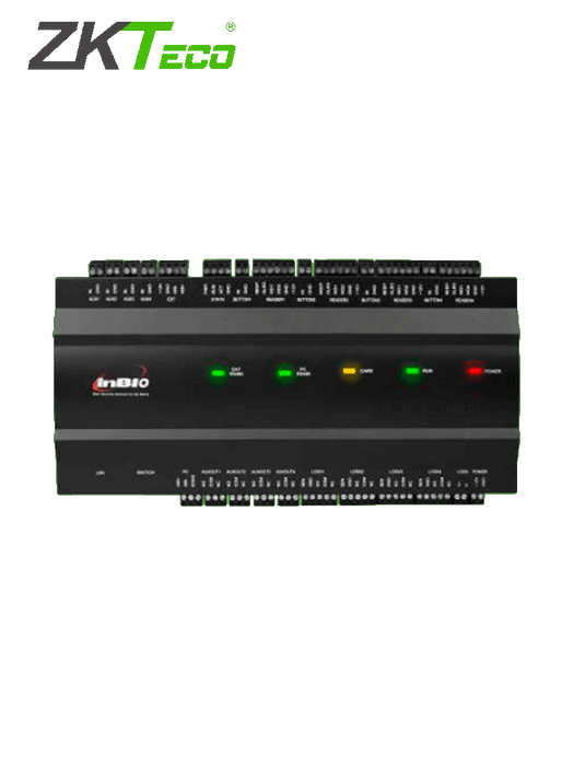 ZKTECO INBIO460B - Panel de Control de Acceso Profesional / 4 Puertas / con Gabinete y Fuente incluidos / 3 000 Huellas / PULL / Admite Biometría / Entradas y Salidas Auxiliares para Conexión  de Semáforos o Sirenas