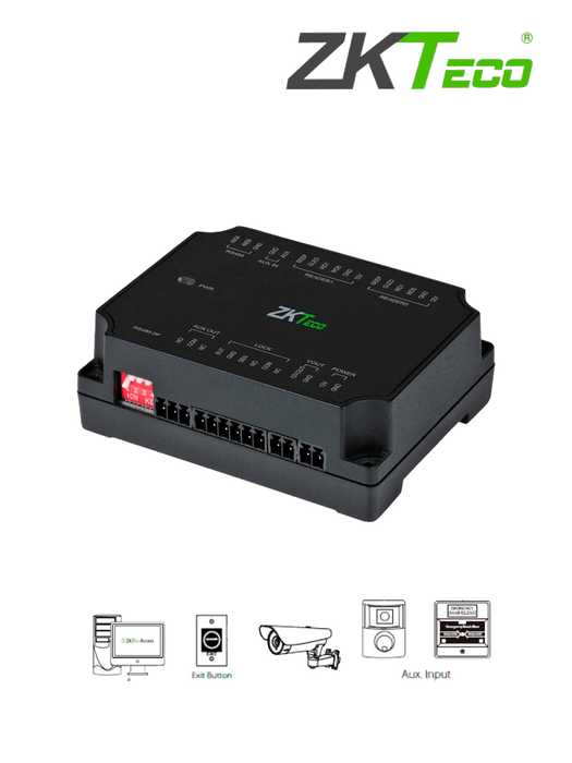 ZKTECO DM10 -  Expansor para Panel de Control de Acceso C2-260 ZKT0720004 para Aumentar 1 Puerta por medio de RS485 / Agregando el Expansor DM10 puedes Aumentar y Controlar hasta 8 Puertas / Cuenta con Comunicación Wiegand /