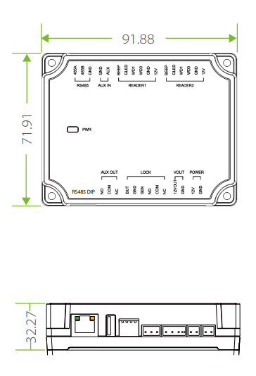 ZKTECO DM10 -  Expansor para Panel de Control de Acceso C2-260 ZKT0720004 para Aumentar 1 Puerta por medio de RS485 / Agregando el Expansor DM10 puedes Aumentar y Controlar hasta 8 Puertas / Cuenta con Comunicación Wiegand /