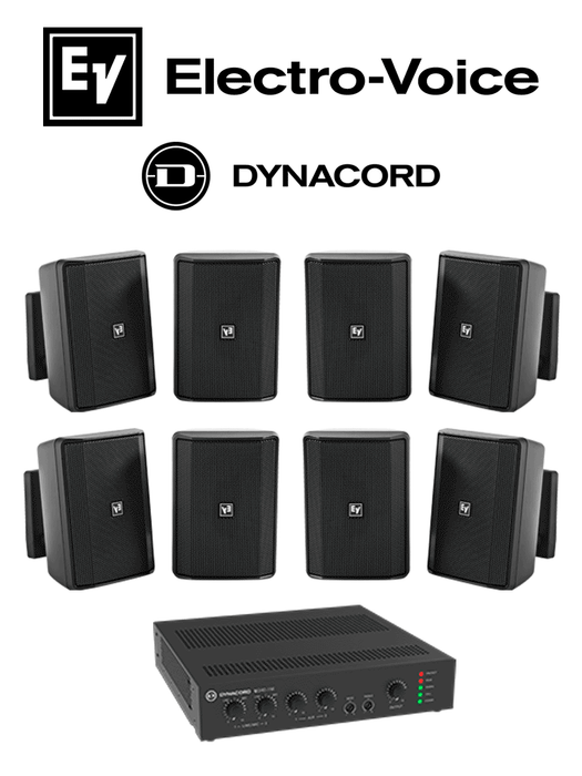 ElectroVoice M_KITU2404EVIDS - Kit de Audio / Amplificador Mixer240W / 8 Altavoces EVID-S 15W Negras