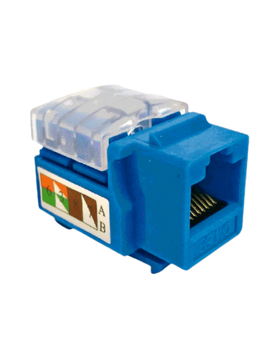 SAXXON M265C5B - Modulo jack keystone RJ45 / 8 Hilos / CAT 5E / Compatible con calibres  AWG 22-26 / Color azul