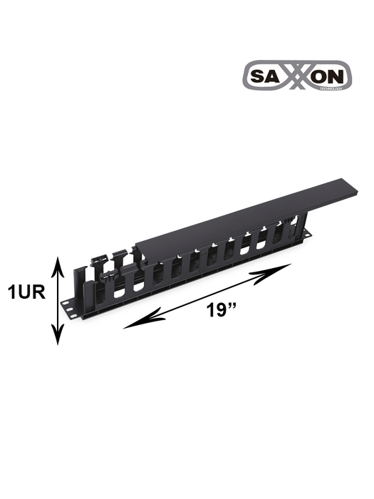 SAXXON J6068 - Organizador de cable horizontal para rack / Un lado / Plastico / 1U