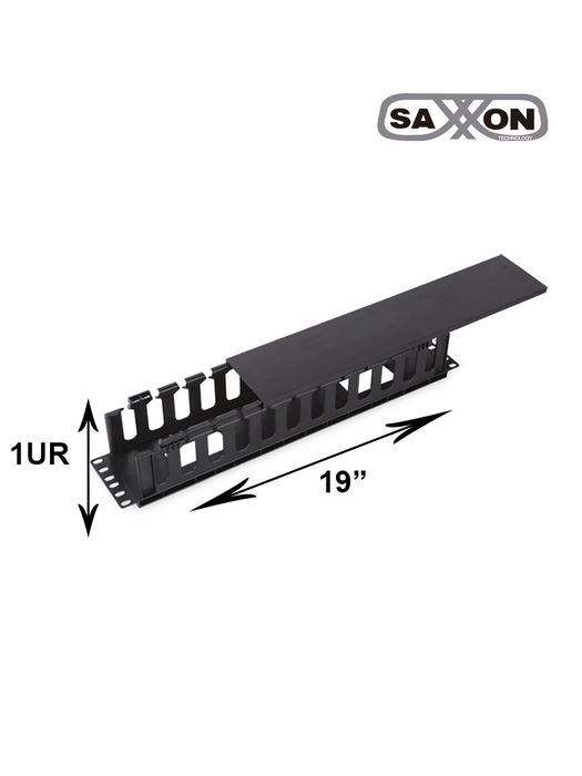SAXXON J6069 - Organizador de cable horizontal para rack / Un lado / Plastico / 2U