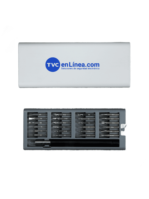 TVC YUMBE - Set de Desarmador con 24 Puntas Intercambiables/ Mango Adaptador/ Medidas 16.6 x 6.7 cm/