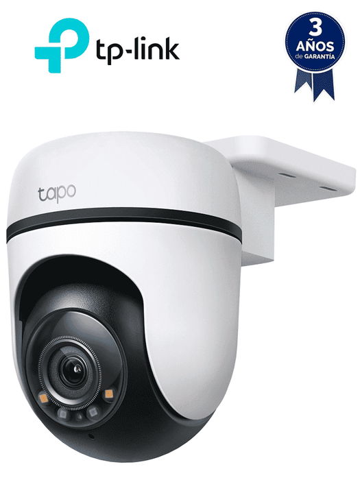 TP-LINK TAPO C510W - Cámara IP WiFi motorizada para exterior de 3 MP, lente 3.9 mm, iluminadores IR 30  m, micrófono y bocina integrados, IP65, ranura MicroSD, LED luz blanca, WiFi 2.4 GHz, y Smart Motion Tracking.