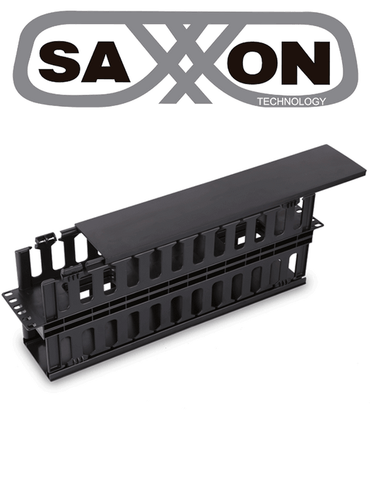 SAXXON J60610 - Organizador de cable horizontal para rack / Doble lado / Plastico / 2U