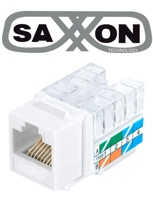 SAXXON M265C5W - Modulo jack keystone RJ45 / 8 Hilos / CAT 5E / Compatible con calibres  AWG 22-26 / Color blanco
