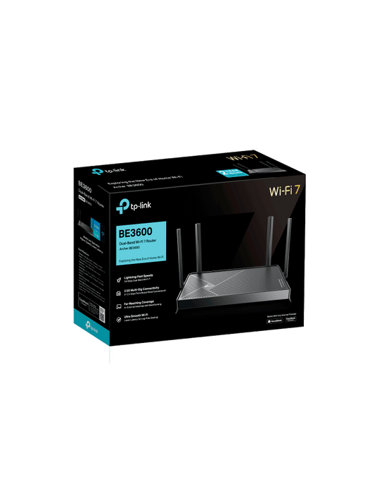 TP-LINK Archer BE230 - Router Wi-Fi 7 con Puertos Multi-Gigabit/ WiFi 7 de Doble Banda a 3.6 Gbps/ Compatible con EasyMesh/ 2× Puertos de 2.5Gb/