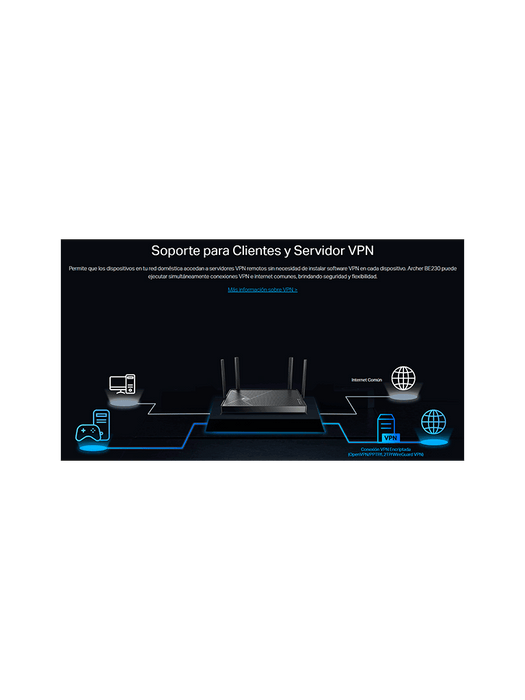 TP-LINK Archer BE230 - Router Wi-Fi 7 con Puertos Multi-Gigabit/ WiFi 7 de Doble Banda a 3.6 Gbps/ Compatible con EasyMesh/ 2× Puertos de 2.5Gb/