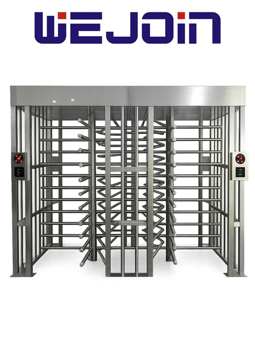 WEJOIN WJFTH613B - Torniquete de Cuerpo Completo Full Height Doble Carril para Control de Acceso / Uso Exterior / Compatible con RFID, Huella y QR / Seguridad Industrial / 5 Millones de Ciclos