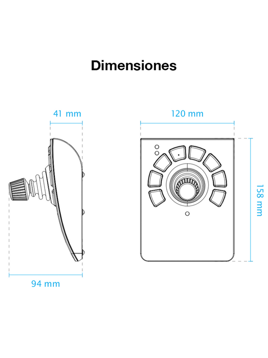 VIVOTEK AJ-001 - Control de palanca joystick para NVR, PTZ y Software VAST 2, VSS VIVOTEK con 8 teclas y conector USB