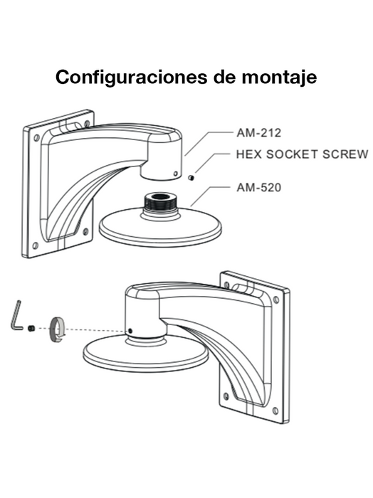 VIVOTEK AM-520_V05 - Soporte de montaje para camaras domo y fisheye, para exterior, Conector hembra 3/4" NPT,  Conector macho 1-1/2" PS