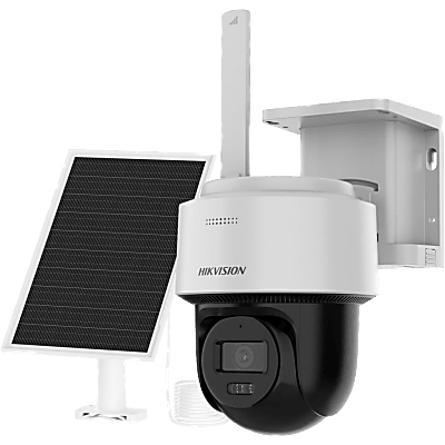 Kit Solar IP All in One / AOV / PT IP 4 Megapixel / Lente 2.8 mm / Panel Solar + Batería de Respaldo de Litio (9000 mAh) / Incluye Sim 4G / Audio Bidireccional / Dual Light / IP66 / Micro SD