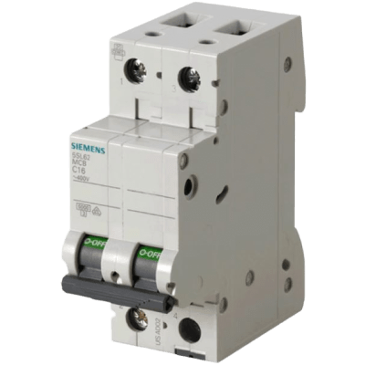 Interruptor Riel Dinn Tipo 5SL6, 2 polos, 50 amp