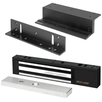 Kit Para Control de Acceso Incluye Chapa Magnética de 600 Lbs / Montaje En Z y L /  Uso Interior / Certificación UL / Color Negro