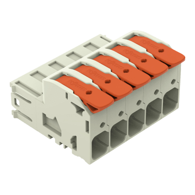 Conector Macho / Push-in CAGE CLAMP® / 5 Polos / 16 mm² / Paso 10.16 mm (0.4 in) / 76 A / 1000 V / Contactos Plateados / Palanca / Serie 832