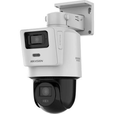 Cámara PTZ TandemVu 4 MP + 4 MP / Lentes 2.8 mm + 8 mm / Dual Light IR + Blanca 30 m / IP66  / Audio Bidireccional