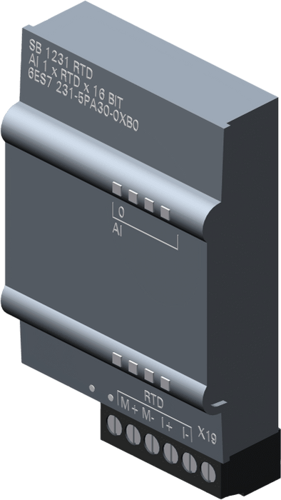 Módulo de Entrada Analógica SIMATIC S7-1200 / SB 1231RTD / 1 Entrada RTD 16-bit / Pt100 Pt1000 Pt200 Pt500 / Resistencia 150-300-600Ω / Aislamiento 120 dB / Certificaciones Internacionales